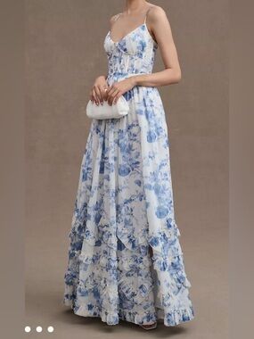 white christmas dresses The Lucetta Dress in Chambray Blue Baroque – V. Chapman main image 1